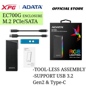 ADATA EC700G M.2 PCIe/SATA SSD Enclosure support USB 3.2 Gen2/ type-C (AD 1500)