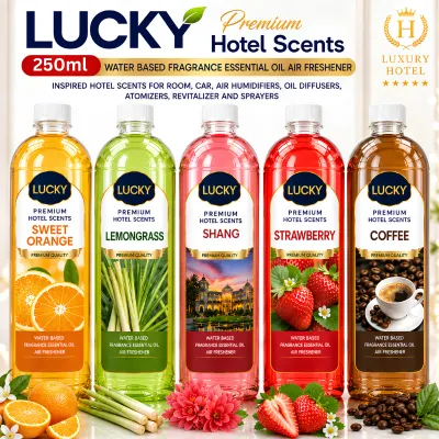 LUCKY Premium Hotel Scents 250ml water based fragrance essential oil air freshener inspired hotel scents for room car air humidifiers oil diffusers atomizers revitalizer and sprayers