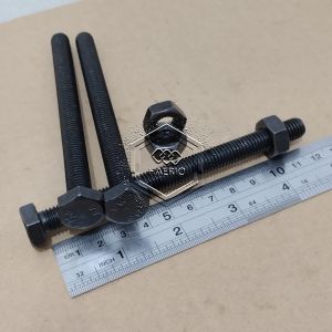 BAUT MUR BAJA HTB GRADE 8.8 M10X120 FULL DRAT PANJANG 12CM 12 CM BAUD KUNCI 17 HITAM M10 X 120 10X120 10 X 120 DIAMETER DRAT 10MM PITCH DRAT 1.5 sekrup skrup