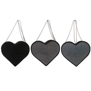 【HOT】Women Bling Crossbody Bag Zipper Closure Rhinestones Mini Bright Elegant Bag Chic Shoulder Bag for Dinner Party Wedding