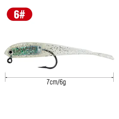 1Pcs Soft Plastic Lure 7cm/6g Split Tail Lead Fish Swimbaits With Hooks Silicone Artificial Fishing Bait For Saltwater Freshwater
