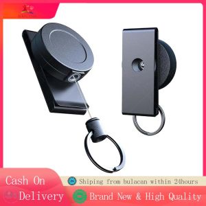 Heavy Duty Retractable Keychain with Belt Clip 360° Rotating Key Ring Stainless Steel Multi Keychain