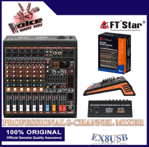 FT Star New EX-8USB 8 Channel Mixer with USB Input and BT Function DSP effects