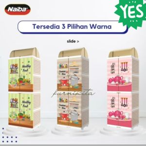 NAIBA - RAK PIRING PLASTIK DISH RACK TEMPAT PENYIMPANAN MAKANAN SERBAGUNA MINI 4001 [NAIBOX]