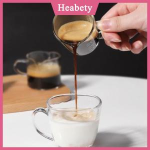 Heabety  70 75ml Espresso Shot Glass đôi Spout Glass đo cup chịu nhiệt xử lý rõ ràng quy mô rượu vang Sữa Cà Phê Đo Jug