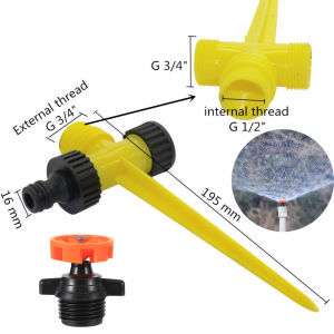 360° 1/2" Male Thread Rotating Watering Misting Nozzle Adjustable Copper Automatic Rotation Misting Sprinkler Watering Tool for Garden Lawn Flower irrigation sprinkler for watering plants