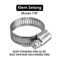 Klem Selang Kompor Gas /Klem kleman selang Air 7/8  inch (Dim 12-23 mm) - Hose Selang Stainless. 