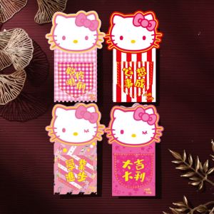 WENQI 12pcs Hot Stamping Anime Character Red Envelope Thickened Cartoon Cat Red Packet Spring Festival Essentials Solid  2025