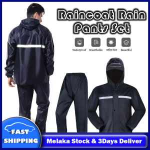 Split Raincoat Suit Adult Raincoat Rain Pants Motorcycle Reflective Raincoat Outdoor Waterproof Oxford Cloth Raincoat for Motorcycle Fishing Riding 摩托雨衣
