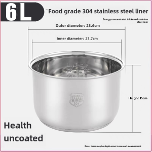 304 stainless steel inner pot fit 2L3L4L5L6L Rice Cooker Liner replacement Food Grade uncoated Non-rust