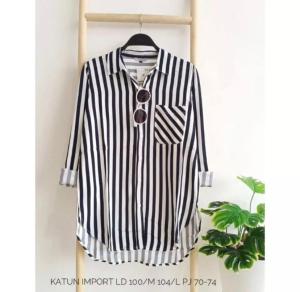 K&S [COD] + [GRATIS ONGKIR] KEMEJA SALUR RETRO WANITA JUMBO 3XL XXL LD 120 LENGAN PANJANG TERLARIS