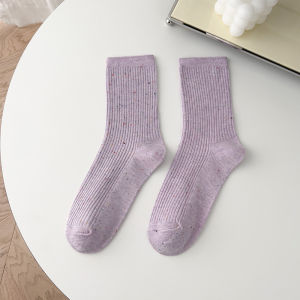 ⚡Amandad Stores⚡ถุงเท้าผู้หญิง ถุงเท้านักเรียนสไตล์เกาหลี ถุงเท้าผ้าขนสัตว์สีพื้นน่องน่ารัก ถุงเท้าผ้าฝ้ายสีลูกกวาดอเนกประสงค์ เรือจากประเทศไทย.