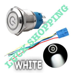 19MM LED Halo Switch Metal Button Switch Power Switch Accessories Parts 12V Symbol ON OFF Push Button Latch Universal