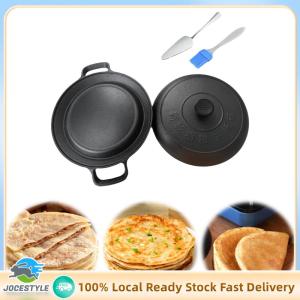 Jocestyle Iron Skillet with 2 Side Handles Fry Pan No Coating Cookware Gas Stove Friendly