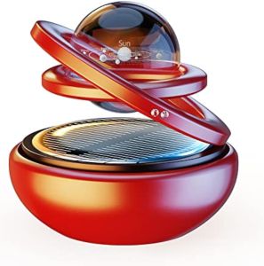 Kwak’s Solar-Powered Rotating Car Aromatherapy Auto-Spinning Ornament with Refillable Scent Pad Subtle Ocean Fragrance Ideal Gift for Men Women Dad Husband for Dashboard (Black)
