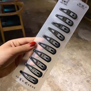 MICACOH Geometric Women Makeup Hair Grip Hair Accessories Solid Color Big Water-drop Shaped Hairpins Set Black Barrettes Hair Clips Bangs Clip