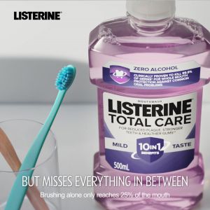 Listerine Total Care Zero Mouthwash 500ml: alcohol free mouthwash mouth wash for bad breath