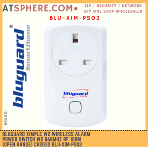 Bluguard Security Burglar Wireless Alarm Ximple W2 Power Switch 868MHz 100M CR2032 Battery BLU-XIM-PS02