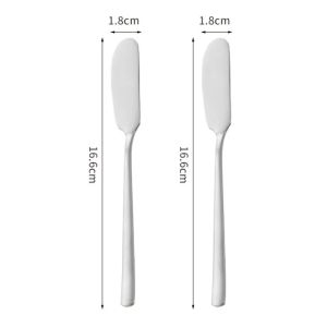 2Pcs Stainless Steel Jam Spatula Bread Cake Cream Cheese Scraper Dessert Baking Butter Spreader Spoon Kitchen Utensils