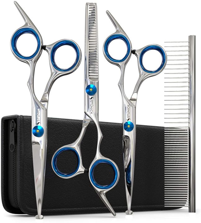 Professional Grooming Scissors for Dogs with Safety Round Tips 4 in 1