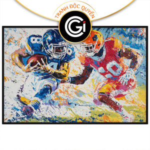 Tranh thể thao bóng bầu dục. Tranh treo tường dán tường sơn dầu canvas trang trí. CGI-1537
