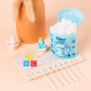 Tăm Bông Ngoáy Tai Cho Bé Sơ Sinh Rose Thân Giấy Tăm Bông Trẻ Em Hộp Gấu Vàng Gấu Xanh