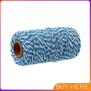 Buy Here เชือกเกลียวสองสี ยาว 100 เมตร สำหรับงาน DIY บรรจุภัณฑ์ของขวัญ งานฝีมือ Cotton Twine