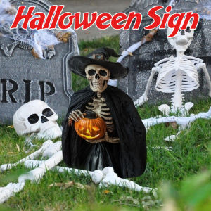 Halloween Sign Scary Themed Party Props Decoration Ghost Hand Pumpkin Skull Stakes for Party Home Garden Decor