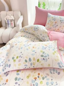 ปลอกผ้านวมพิมพ์ลายสดใหม่ขนาดเล็ก 100% คอตตอน นุ่ม ขนาดใหญ่พิเศษ เรียบง่าย ไม่มีปลอกหมอน