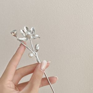 Coiled Hair Antique High-End Simple Modern Design New Chinese Lotus Hairpin Hair Style Headdress Accessories