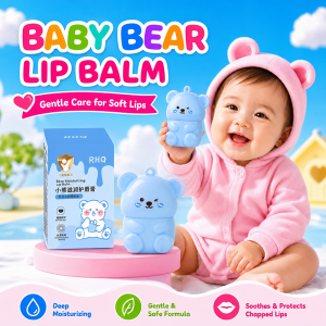 B 1 T 1 Bear Shaped Lip Balm Daily Moisturizing Lip Gloss Fruit Flavor Cute Design Natural Ingredients Moisturizes And Prevents Dryness And Chapping Comes With A Keychain For Easy Carrying Child Safe A Great Children Gift