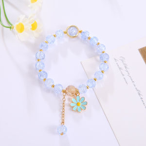 💎💫GROCELY💫 💎 GELANG BUNGA DAISY KOREAN AND DOUYIN STYLE / GELANG KRISTAL GANTUNGAN BUNGA DAISY / KOREAN STYLE CRYSTAL BRACELET DAISY FLOWER