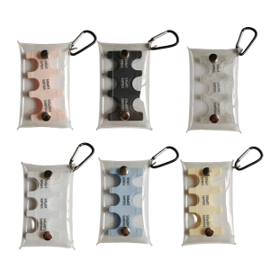 Nhật Bản Chủ Dispenser ví đựng tiền xu Ví Trong Suốt Móc Giữ Khóa Organizer nhiều vị trí Ví