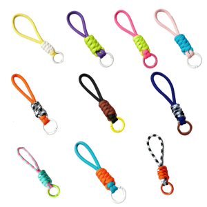 Car Key Chains Unique Braided Lanyard Practical Lanyard Keychain Wrist Lanyard Polyester Fabric Material for Phone Case