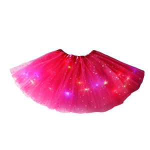 Aoduoyaya Girls Sequin Tutu Skirt Dance Skirt Party Cosplay Costume LED Light Up Ballet Princess Clothes
