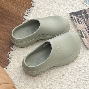 Thick-Soled Chef Shoes For Women Summer Outdoor Wear Non-Slip Height-Increasing Closed-Toe Mules Casual Versatile Fashionable Hollow Design
