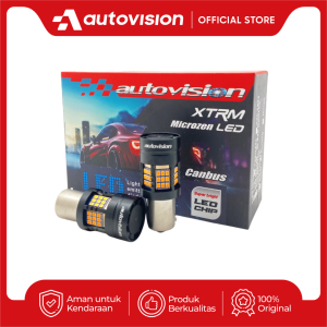 Lampu Sein LED Autovision S25 Bau15S 54-2016SMD Canbus no hyper flash Amber 12V 27W