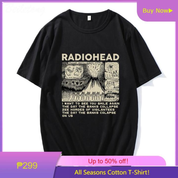 Radiohead Vintage Print T Shirt Mens Oversized 100% Cotton Radiohead Vintage Print T Shirt Mens Oversized 100% Cotton