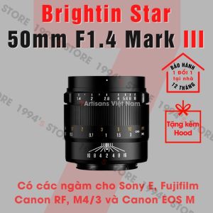 Ống kính Brightin Star 50mm F1.4 Mark III - Lens chân dung xóa phông dành cho Sony Fujifilm Canon R M43 và CanonEOS-M