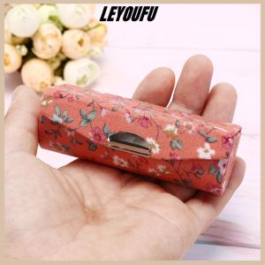 LEYOUFU Lipstick Case Retro Embroidered Holder Flower Design With Mirror Packaging Box