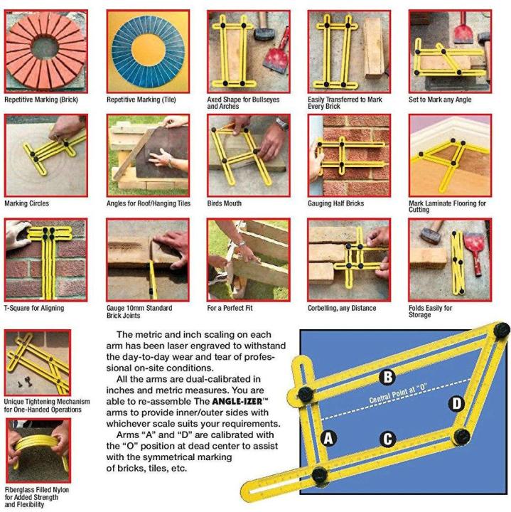 thước góc đa năng 4 thanh sao chép hình học ứng dụng cho nghề mộc và ...