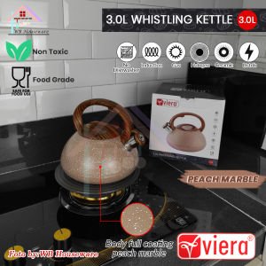 VIERA teko bunyi siul stainless motif  Peach Marble 3LT / whistling kettle