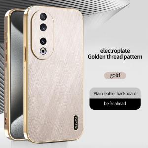 Case for Honor 90 5G Honor 90 Pro Honor 70 Pro+ Honor 50 70 5G Golden Threads and Silver Brocade Back Cover Electroplated Frame Precision-Cut Camera Protection Ultra-Thin Shockproof Design
