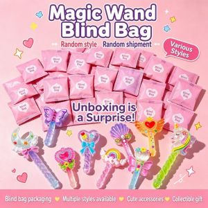 Oldlaiben 50pcs Mystery Blind Bags Mini Resin Magic Wands Cartoon Charms DIY Craft Kids Student Reward Party