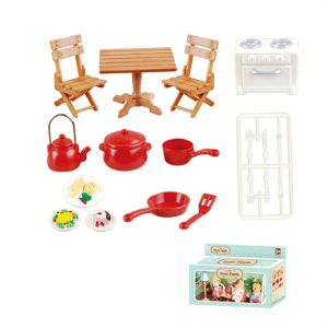 YOUSHI TOP Quà Tặng Con Gái Đồ chơi trẻ em Phòng tắm Động vật rừng Forest Family Vườn Đồ chơi nấu ăn nhà bếp Đồ chơi giả vờ Ngôi nhà búp bê Đồ Nội Thất Thu nhỏ Đồ Nội Thất