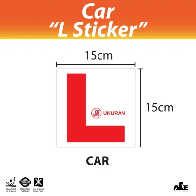 L Sticker | P Sticker | L & P Static Cling | Motorcycle | Car | Kereta | Motor Bike | JPJ Size | Tahan Lama | Kalis Air