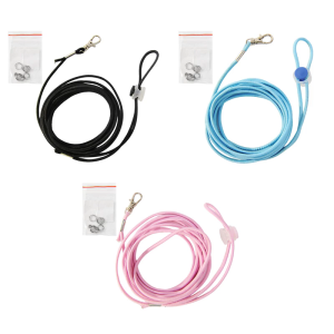 Elastic Bird Leash Parrot Flight Control Leash 9.84Feet Long Escape Proof Elastic Rope With Detachable Ankle Rings