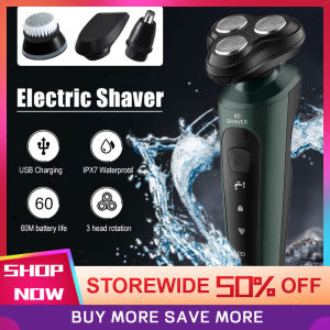 Mens 9D Electric Shaver Full Body Hand Washing Knife for Mens Electric Shaver USB Rechargeable Razor Home Care Cleaning Kit Mesin Cukur Misai Janggut Beard Knife Electric