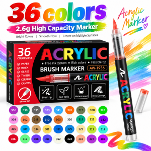 Acrylic Marker Pen Soft Tip Art Pen set Direct Liquid Quick Dry Waterproof Student Art DIY 36/48/60/72 colors 丙烯马克笔