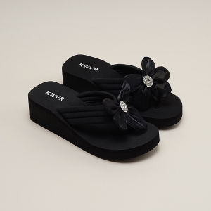 [Free Shipping] Summer Combo Pack of Womens Fashionable Floral Clip-Toe Wedge Sandals with Thick Soles Non-Slip Ins Trend for Beach and Outdoor Wear